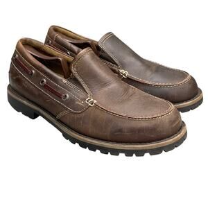 G.H. Bass & Co. David Brown Leather Lug Sole Slip On Loafer Men 10